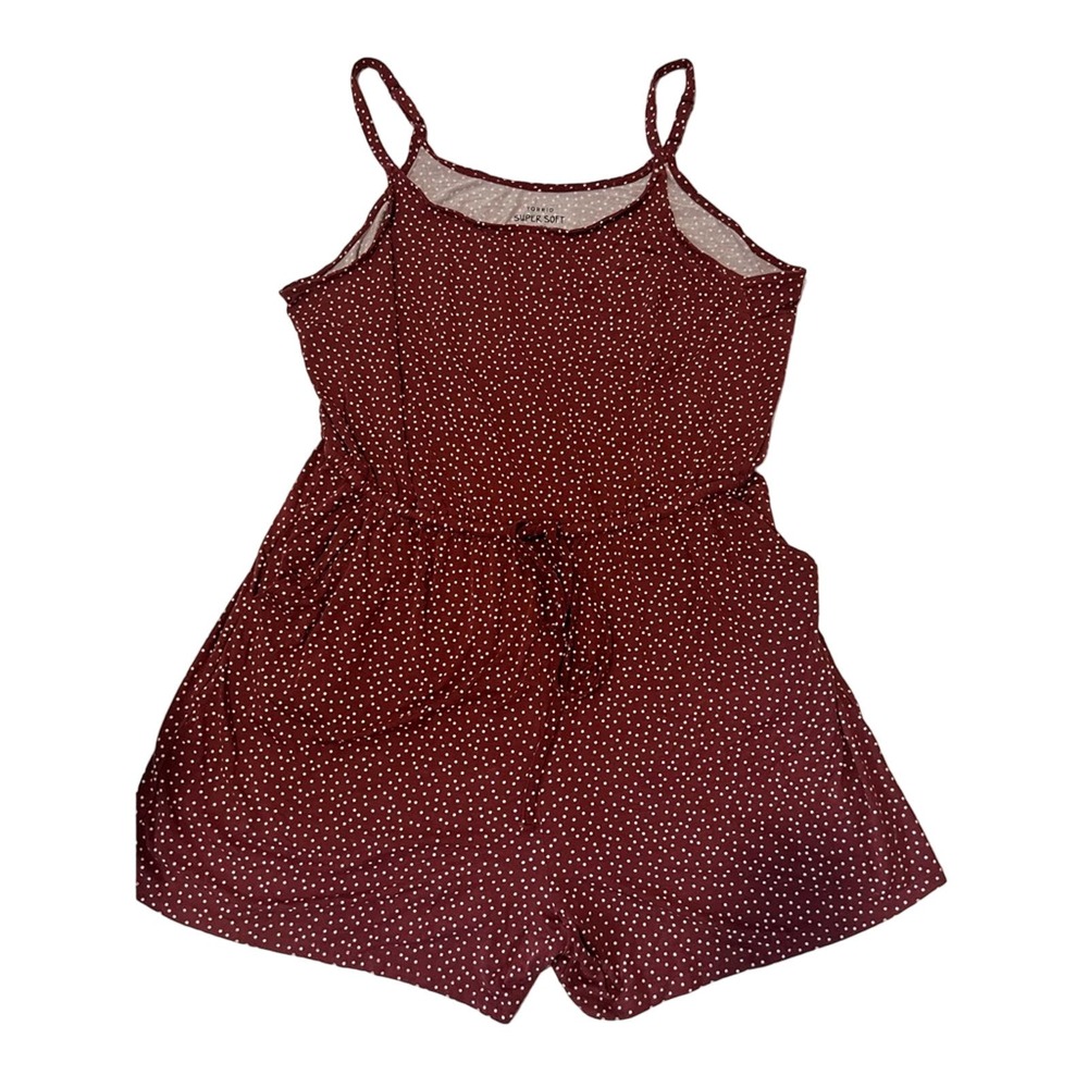 Torrid Burgundy Polka Dot Romper